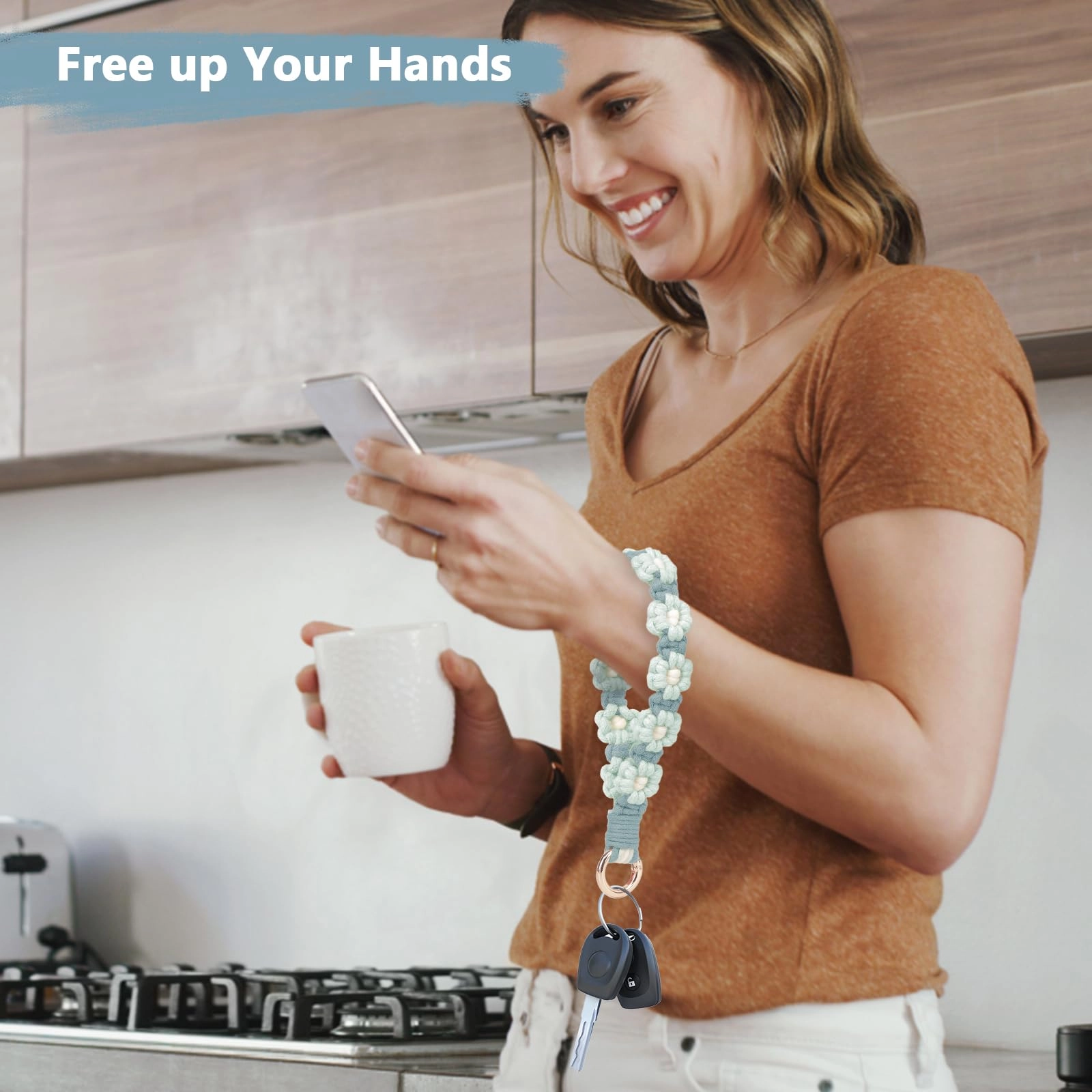 Boho Macrame Keychain - Car