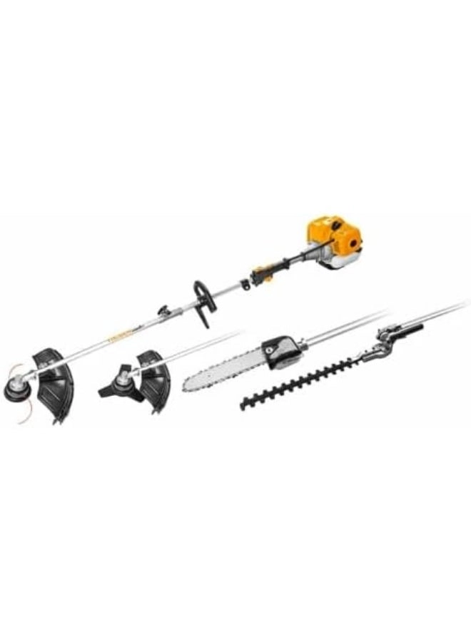 TOLSEN 4-in-1 Multi-function Petrol Garden Tool - Chainsaw Hedge Trimmer String Trimmer