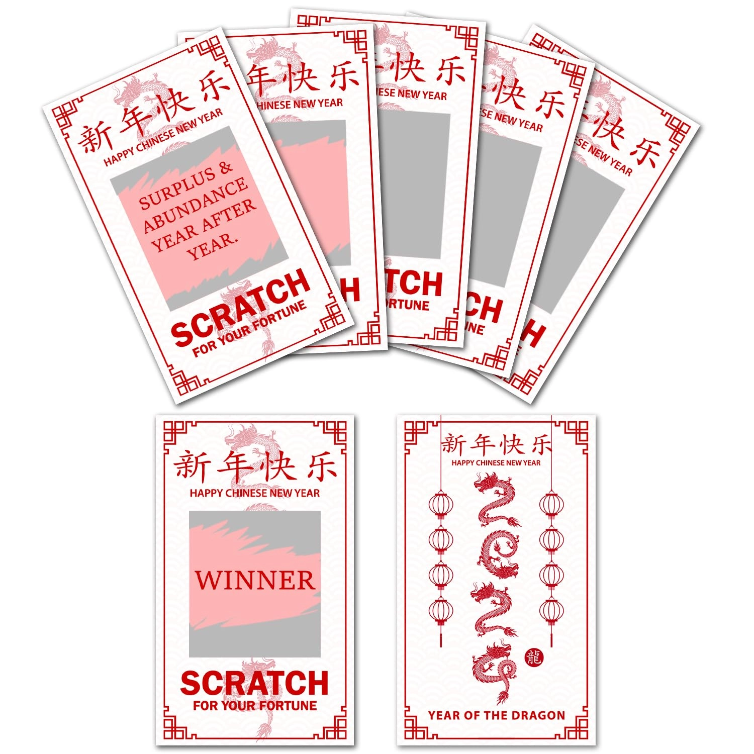 Dragon Scratch Off Lucky Card - 16 years and up 36 pieces
