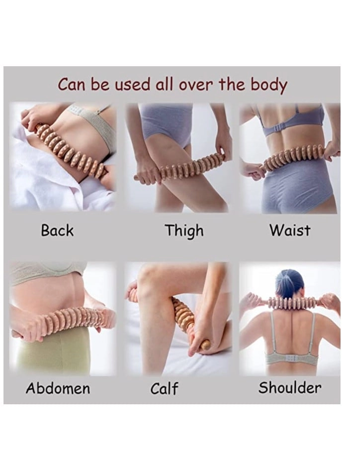 Wood Massage Stick Roller - Cellulite Lymphatic Drainage Deep Tissue