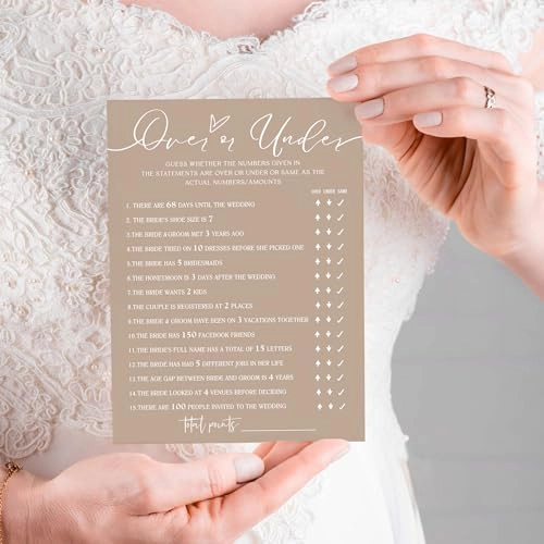 Bridal Shower Games Cards - 25 pieces Adult