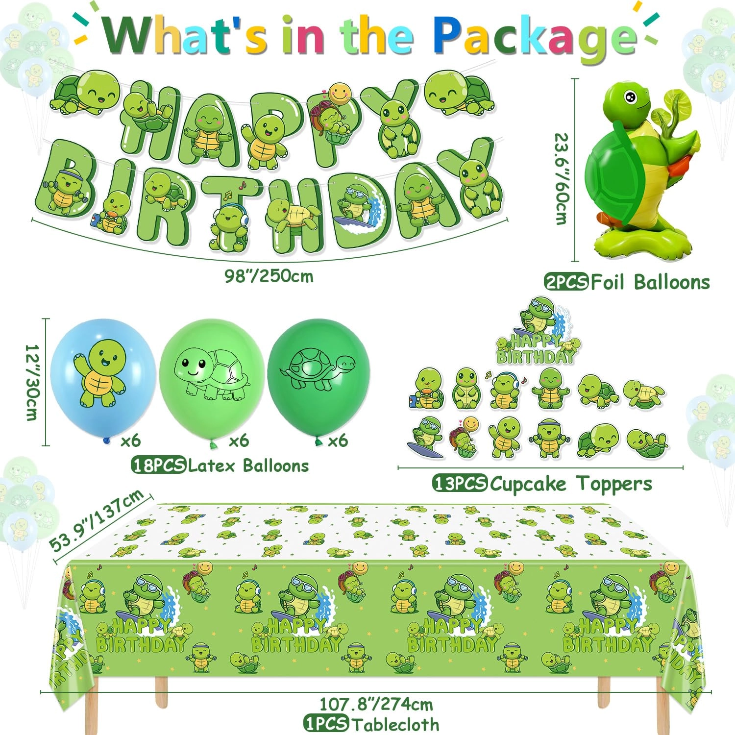 Turtle Party Decorations - 1.0 Count Birthday