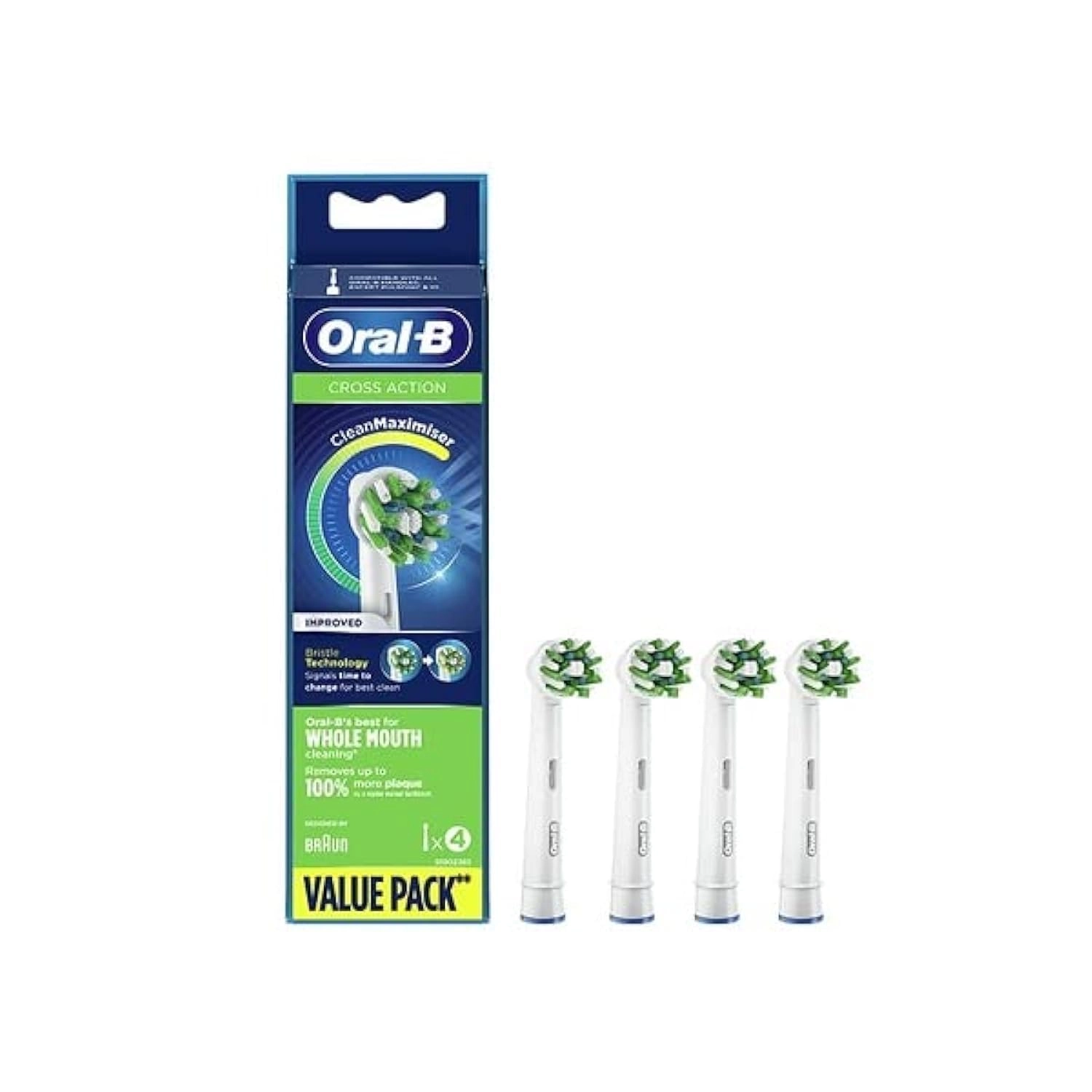 Oral-B Cross Action - Pack of 4 White CleanMaximiser