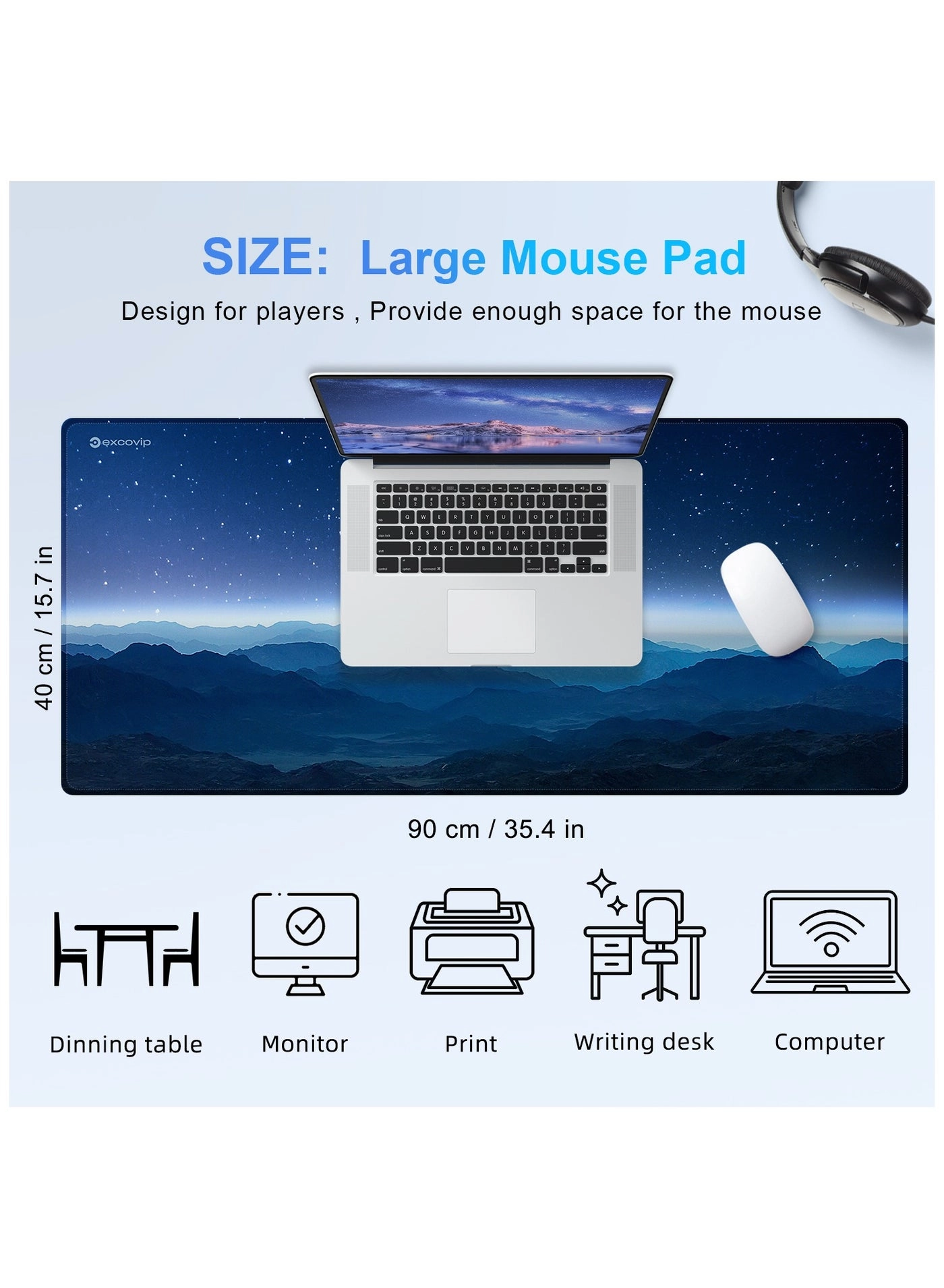 Extended XXL Gaming Mouse Pad - 90x40 cm