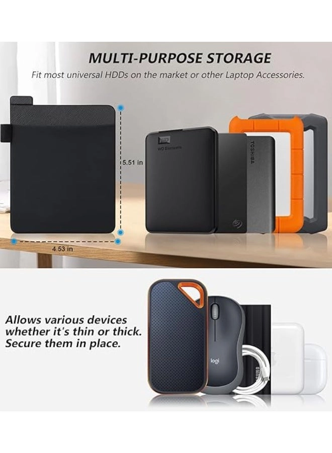 Portable External Hard Drive Sleeve - 2.5" Fit Reusable Adhesive Pen Loop