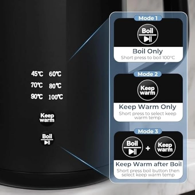 Temperature Control Stainless Steel Electric Kettle