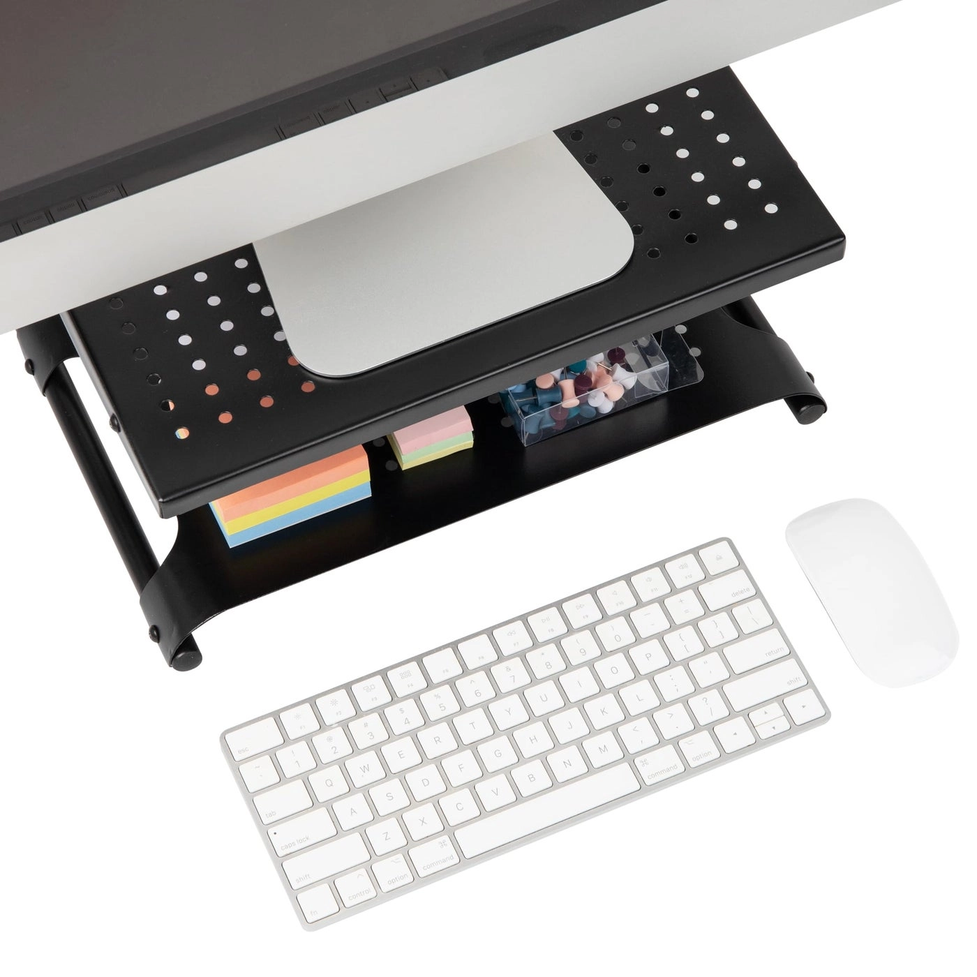 Monitor Stand - Ventilated Metal Mesh Silver