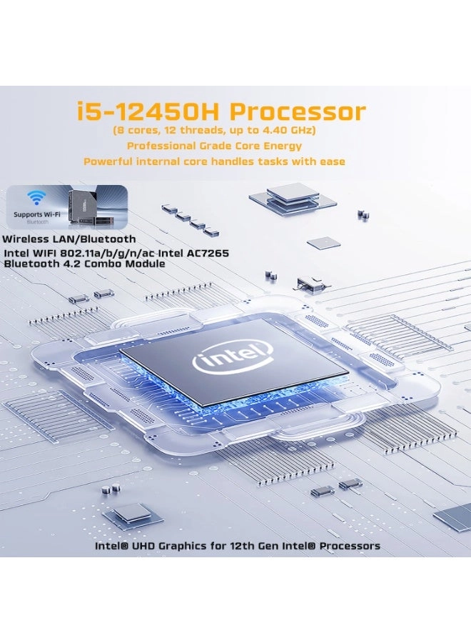 Mini PC - M.2 NGFF 512GB 16GB Intel Core i5-12450H
