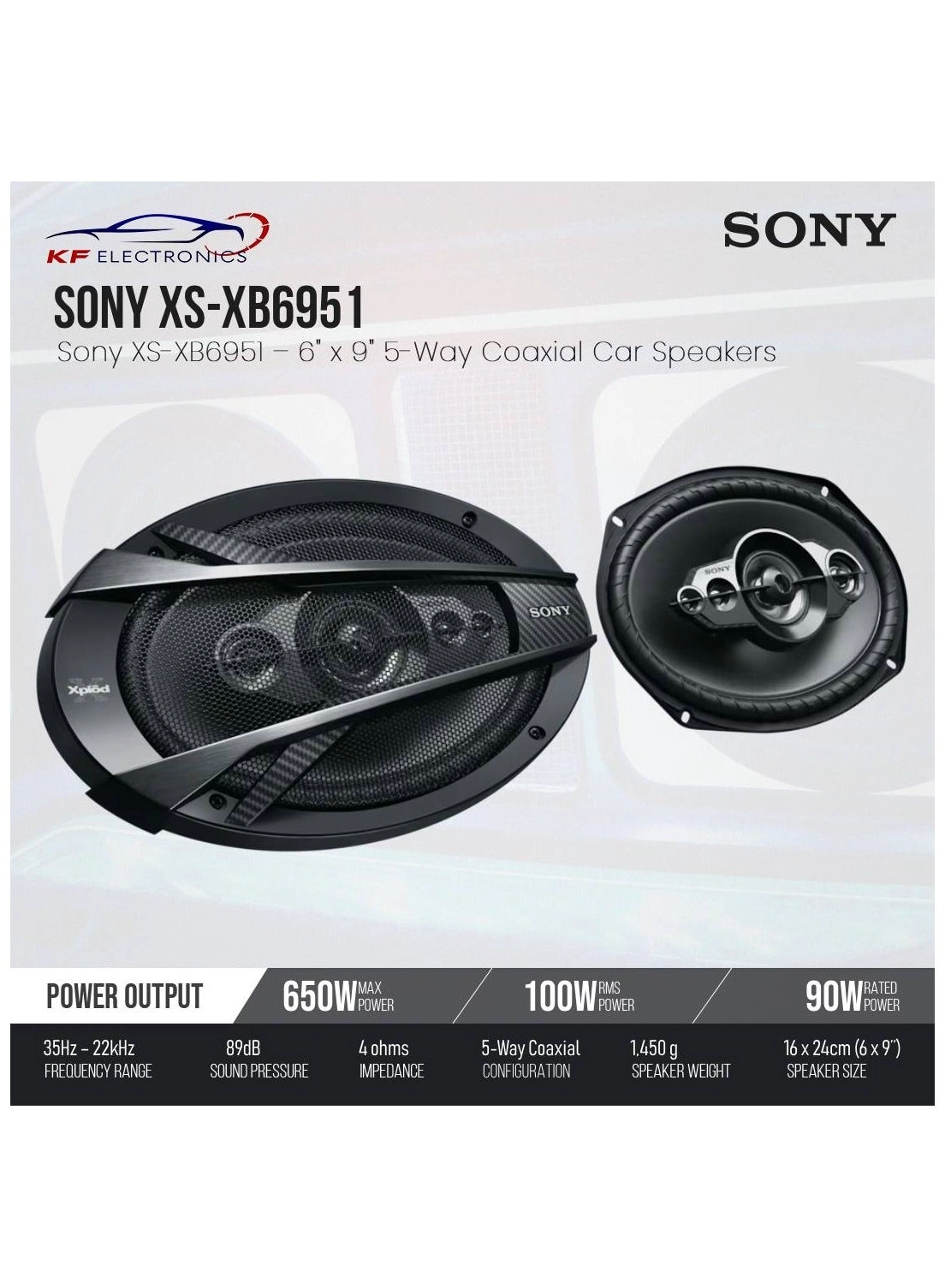 XS-XB6951 - 6" x 9" 5-Way Coaxial