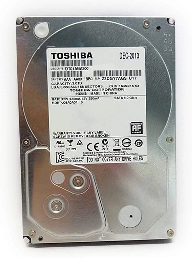 Toshiba DT Series 3.5" 7200rpm 32MB SATA 6Gb/s (PA4293E-1HN0) - 3TB