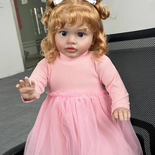 Pippa Reborn Baby Doll - 26 inch Cotton Vinyl Hand-rooted Curly Hair Ages 3+