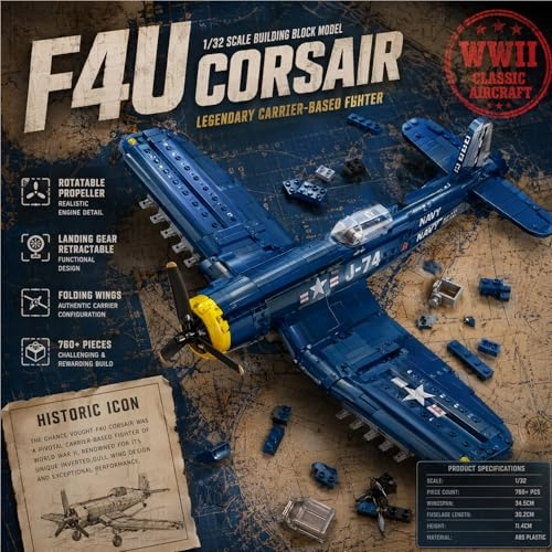 F4U Fighter Aircraft Model Kit (JJ9216) - 767 Pcs Blue