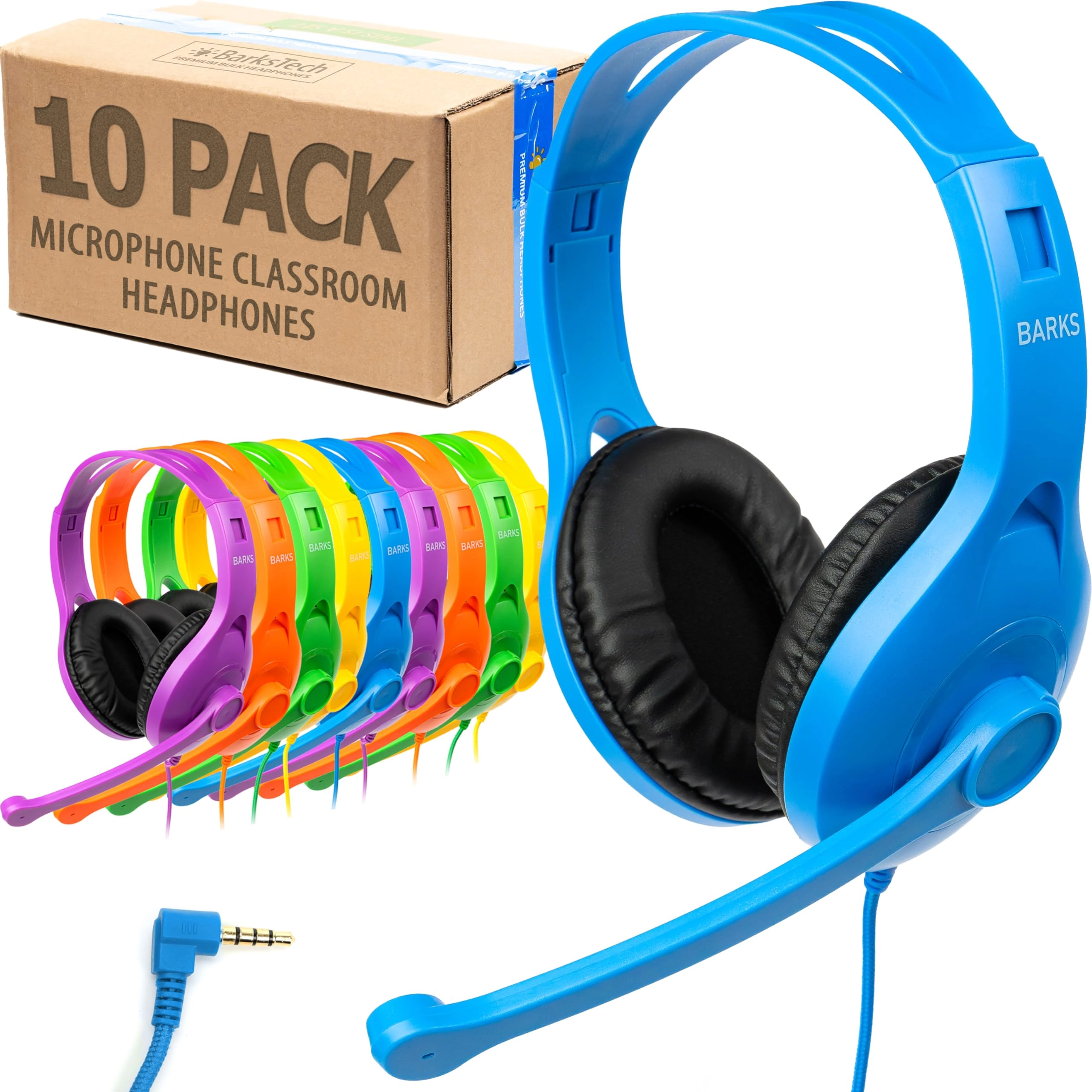 Barks Classroom Headphones with Microphone - Wired Headphone Pack