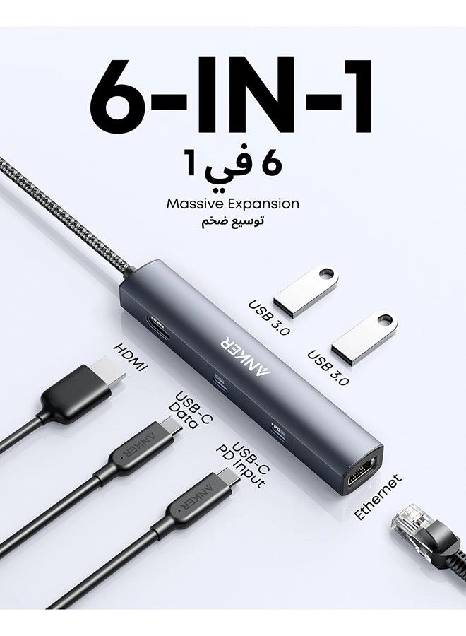 PowerExpand 6-in-1 - 65W Power Delivery 4K HDMI 1Gbps Ethernet