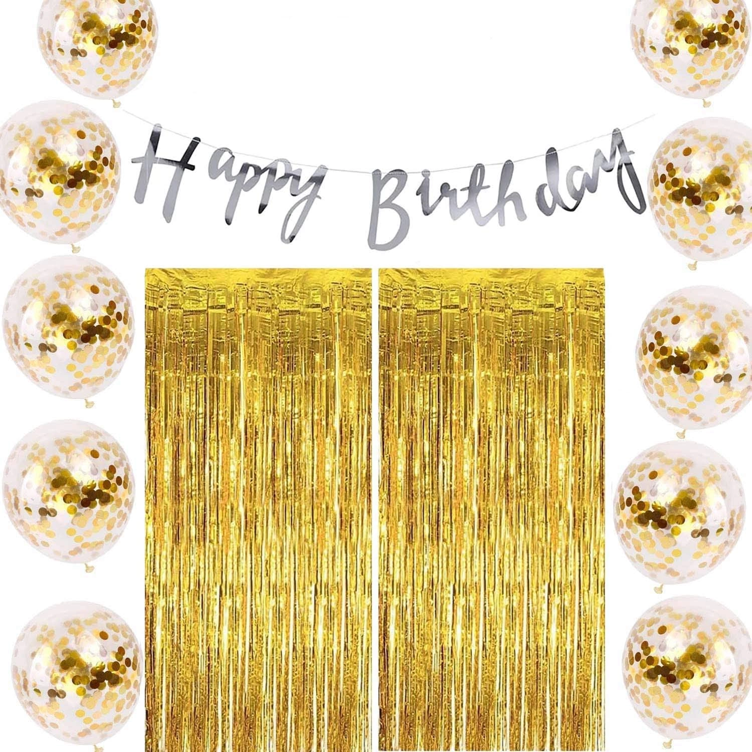 Party Time Trading LLC Pick and Mix Happy Birthday Foil Balloon Bunting - 13-Pieces
