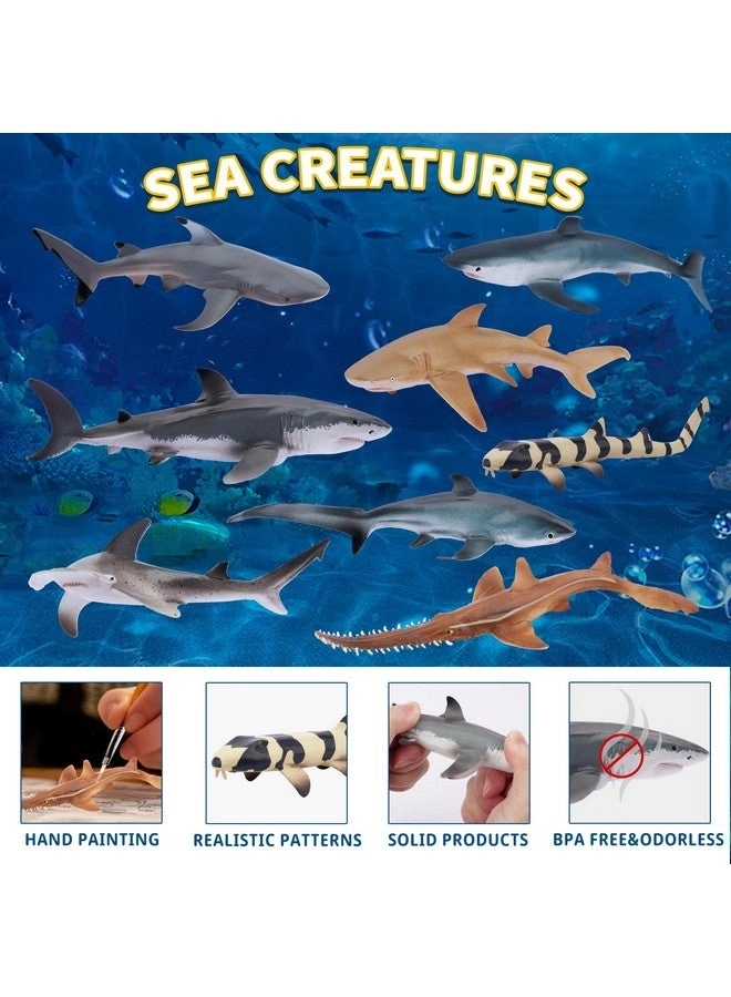 Shark Toys Figurines 8 pcs