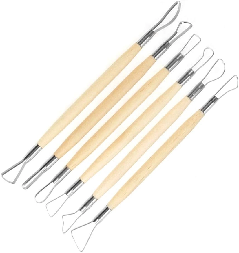 klarako Clay Sculpting Tools - birch + stainless steel wire 6pcs