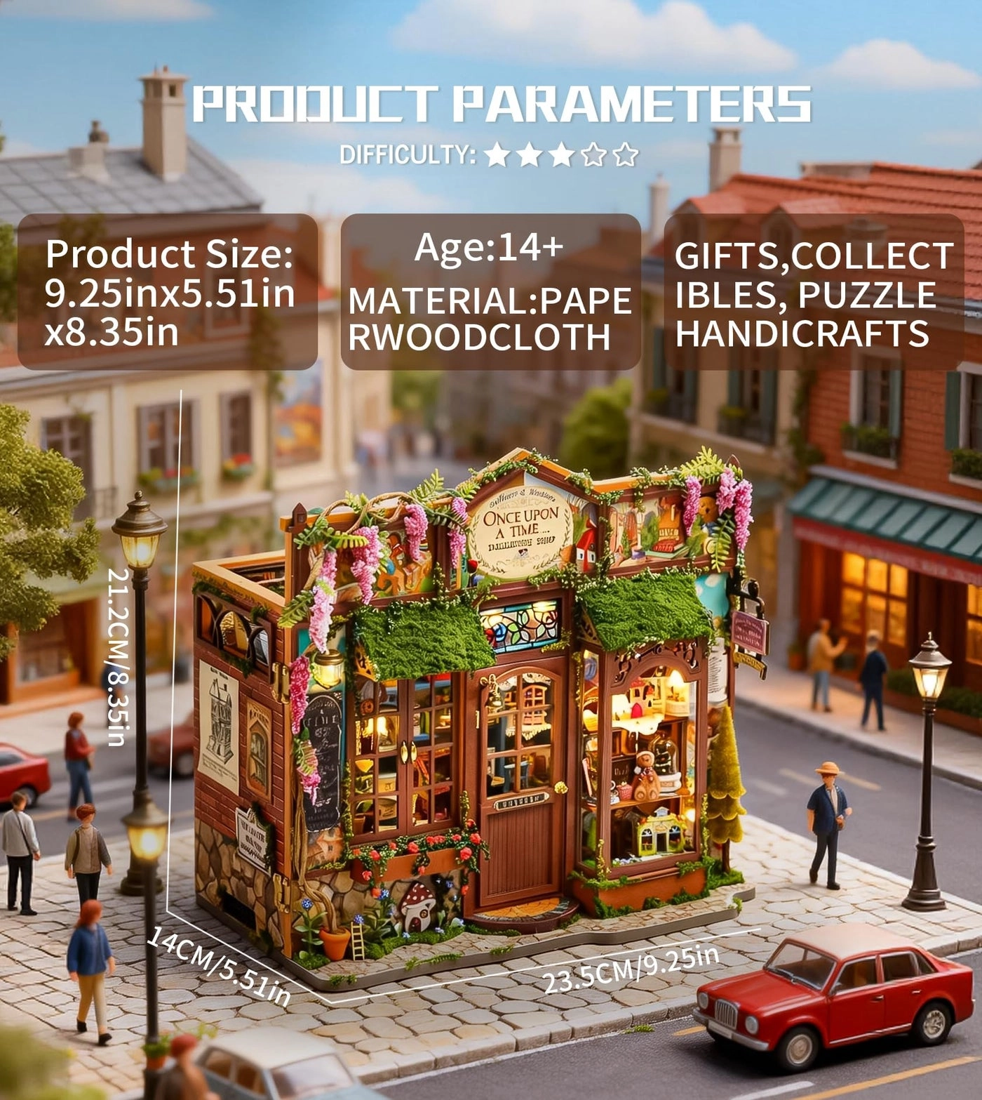 DIY Book Nook Kit - FLOWER HOUSE BOOKNOOK 1/32