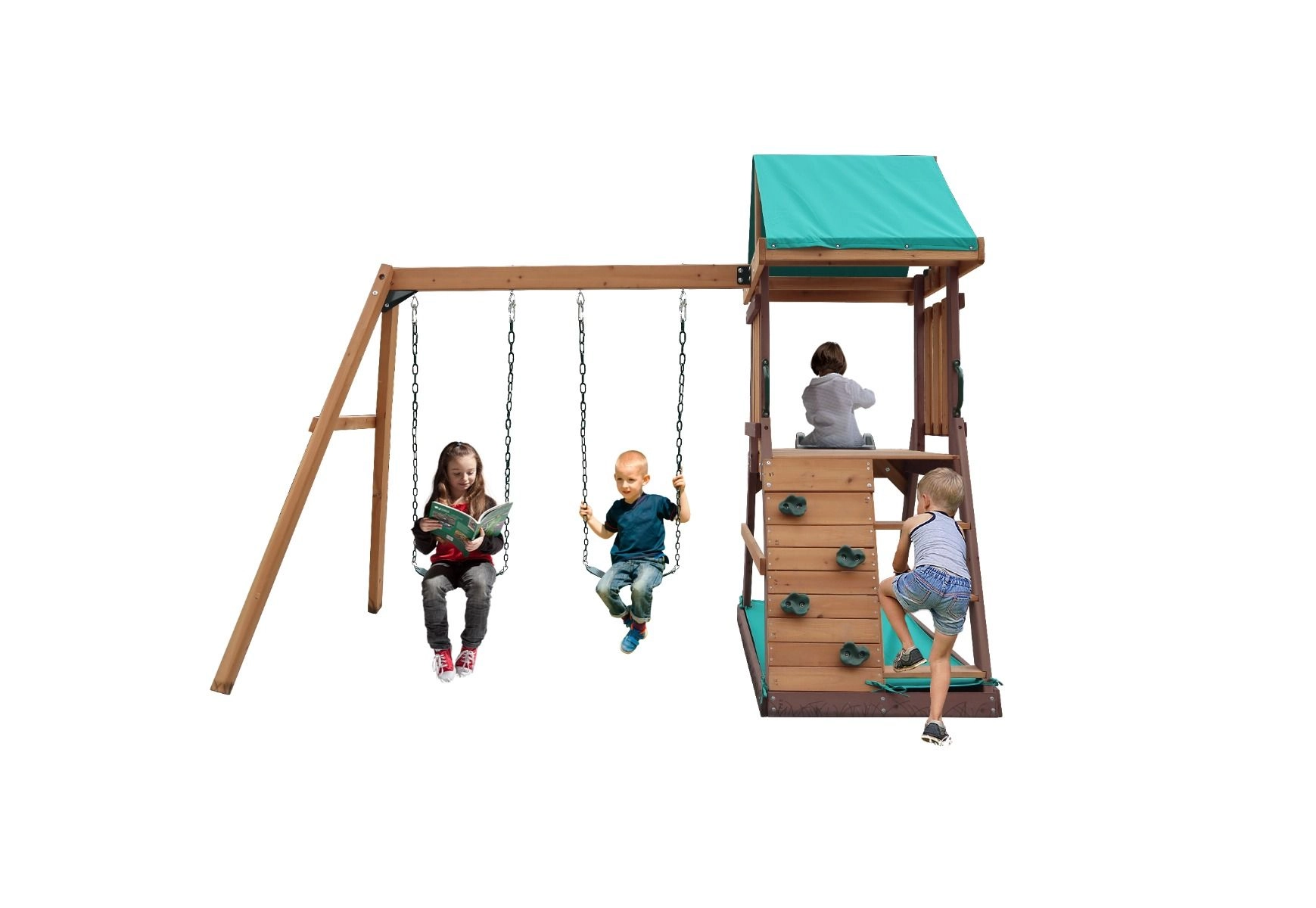 Matterhorn Swing Set & Playhouse - 285 x 263 x 220cm 52 KG