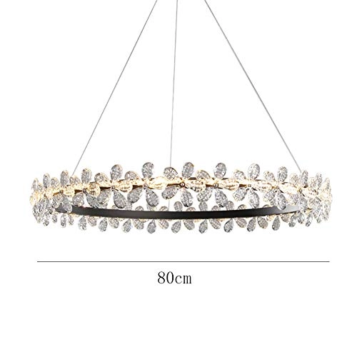 Nordic Crystal Flowers Chandelier - Black warm light