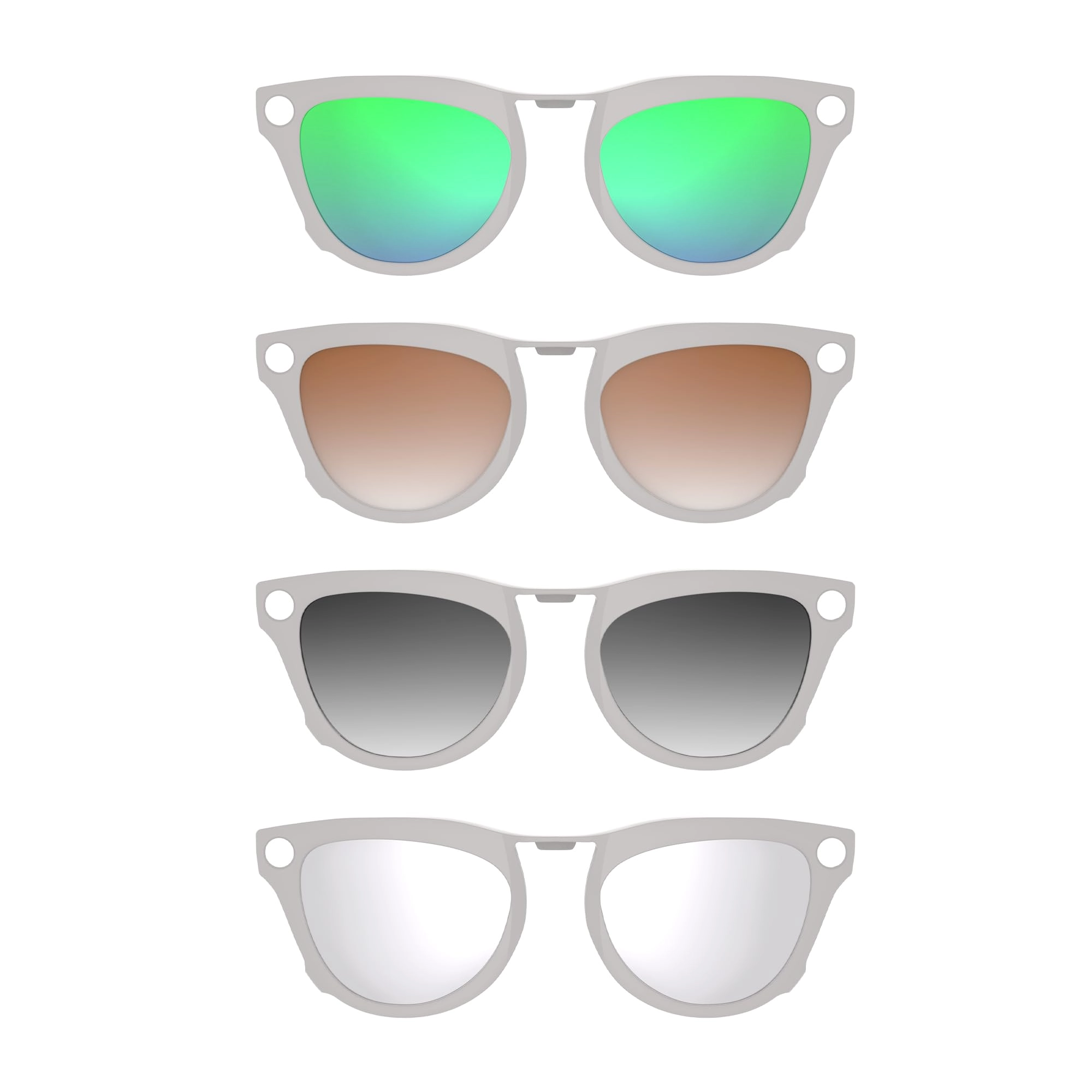 HIBLOKS Polarized Clip for Ray-Ban Meta Skyler - 4Pcs Silver+Grey+Brown+Green