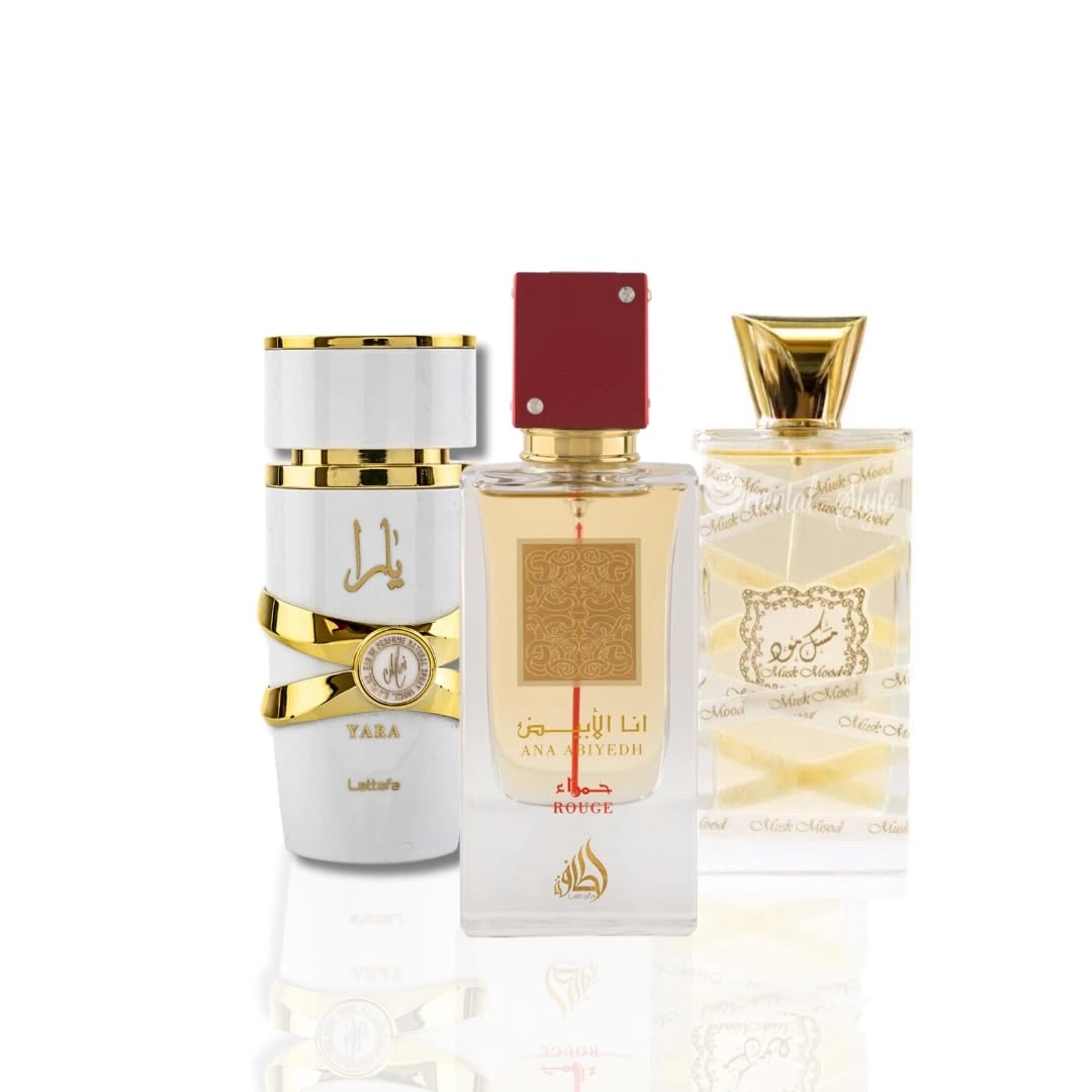 Lattafa Musk Mood + Ana Abiyedh Rouge + Yara Moi - Eau de Parfum 3 Pieces