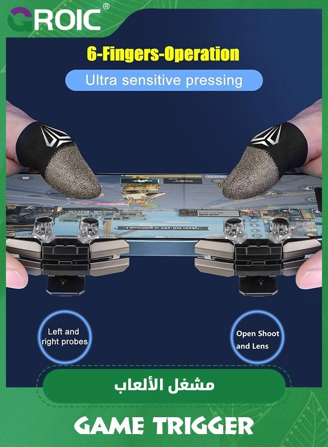 Mobile Game Trigger - Conductive Clip + Silver Fiber Thumb Gloves