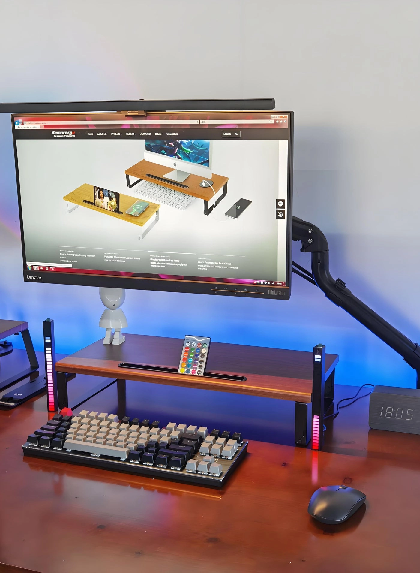 Gas Spring Monitor Arm - 32 in VESA 75x75/100x100mm