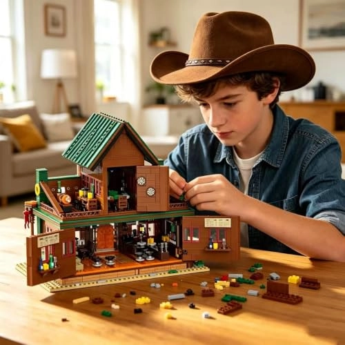 Wild Western Tavern Lighting Building Set - 1966 pcs