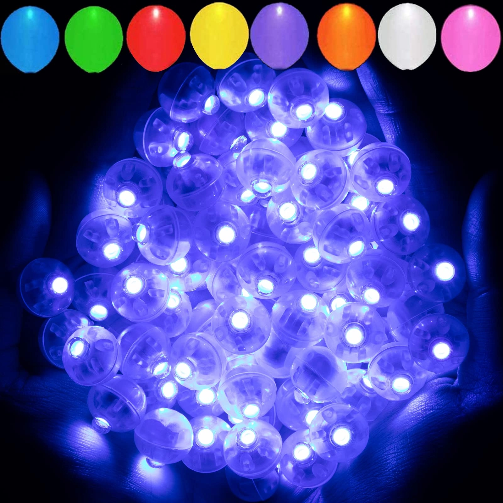 aogist Balloon Lights - 50pcs Blue Battery Powered