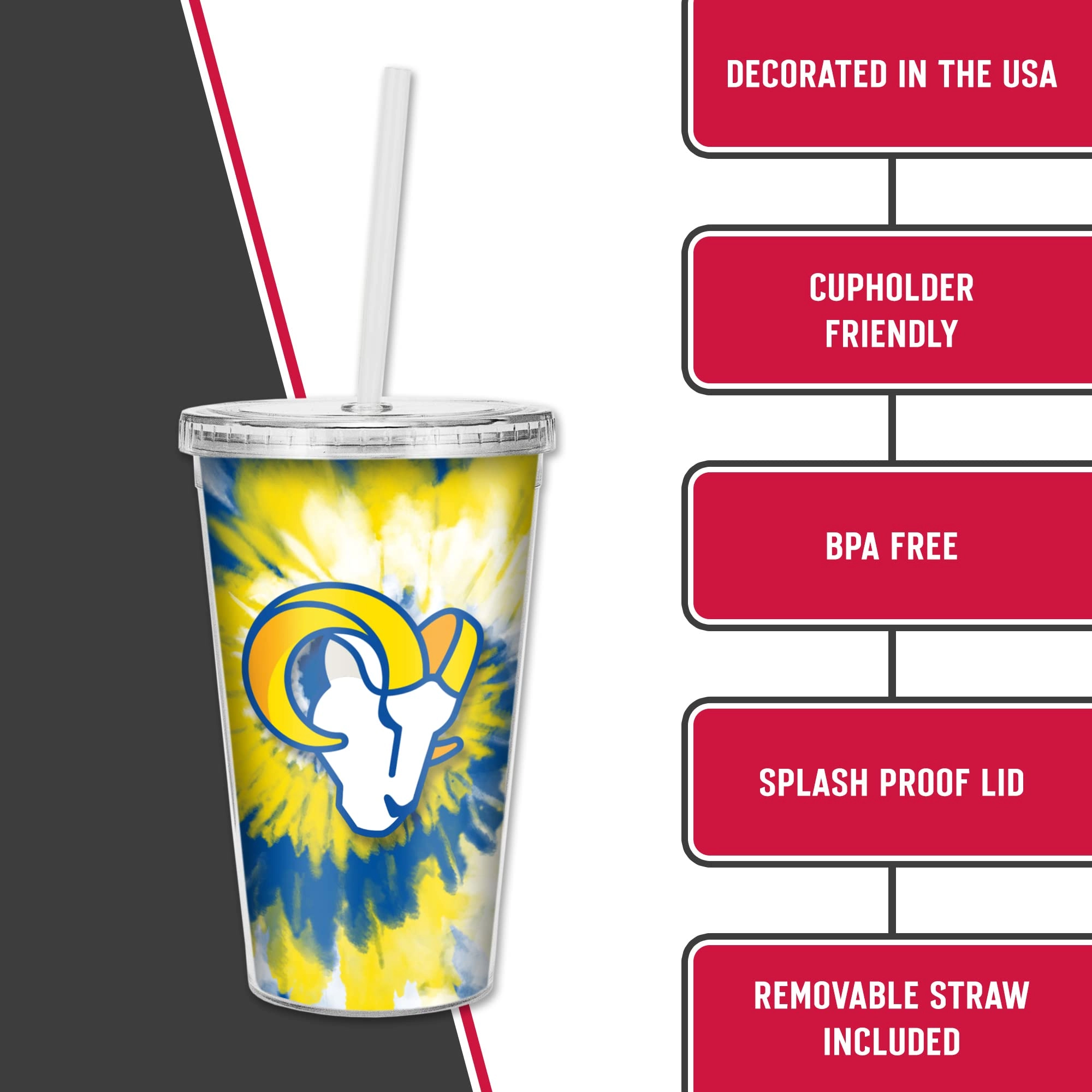 NFL Football Metallic Tie Dye Tumbler - 473ml