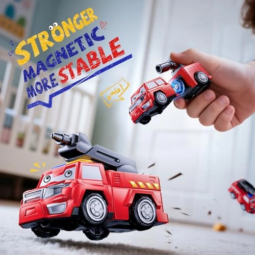 5 In 1 Magnetic Transform Fire Trucks - Red