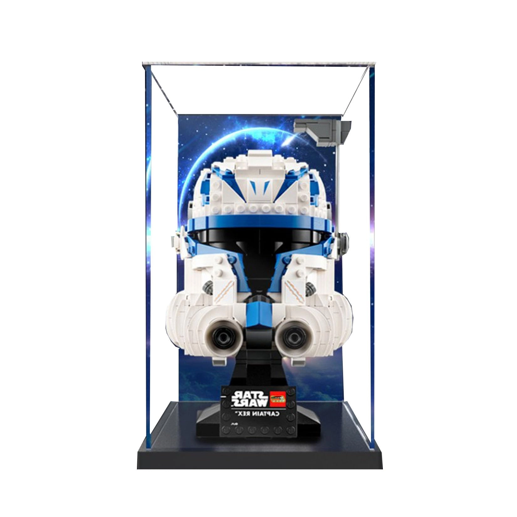 HALFS Star Wars Acrylic Display Case - Captain Rex Helmet Set 75349