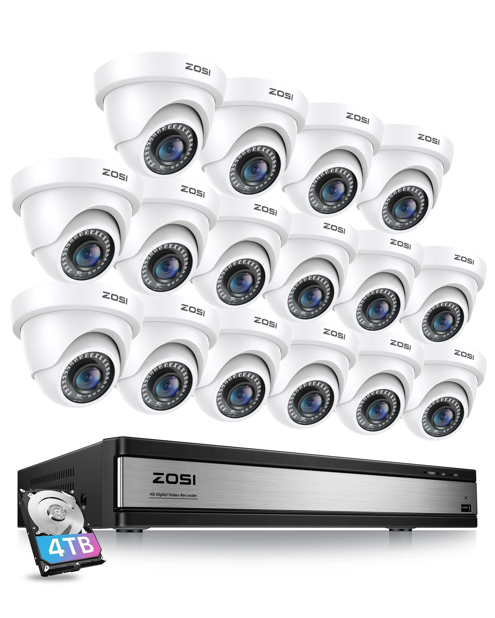 Ansjer Electronics Co., Ltd. H.265+ 16 Channel Security Camera System - 16 cameras 16CH 1080p