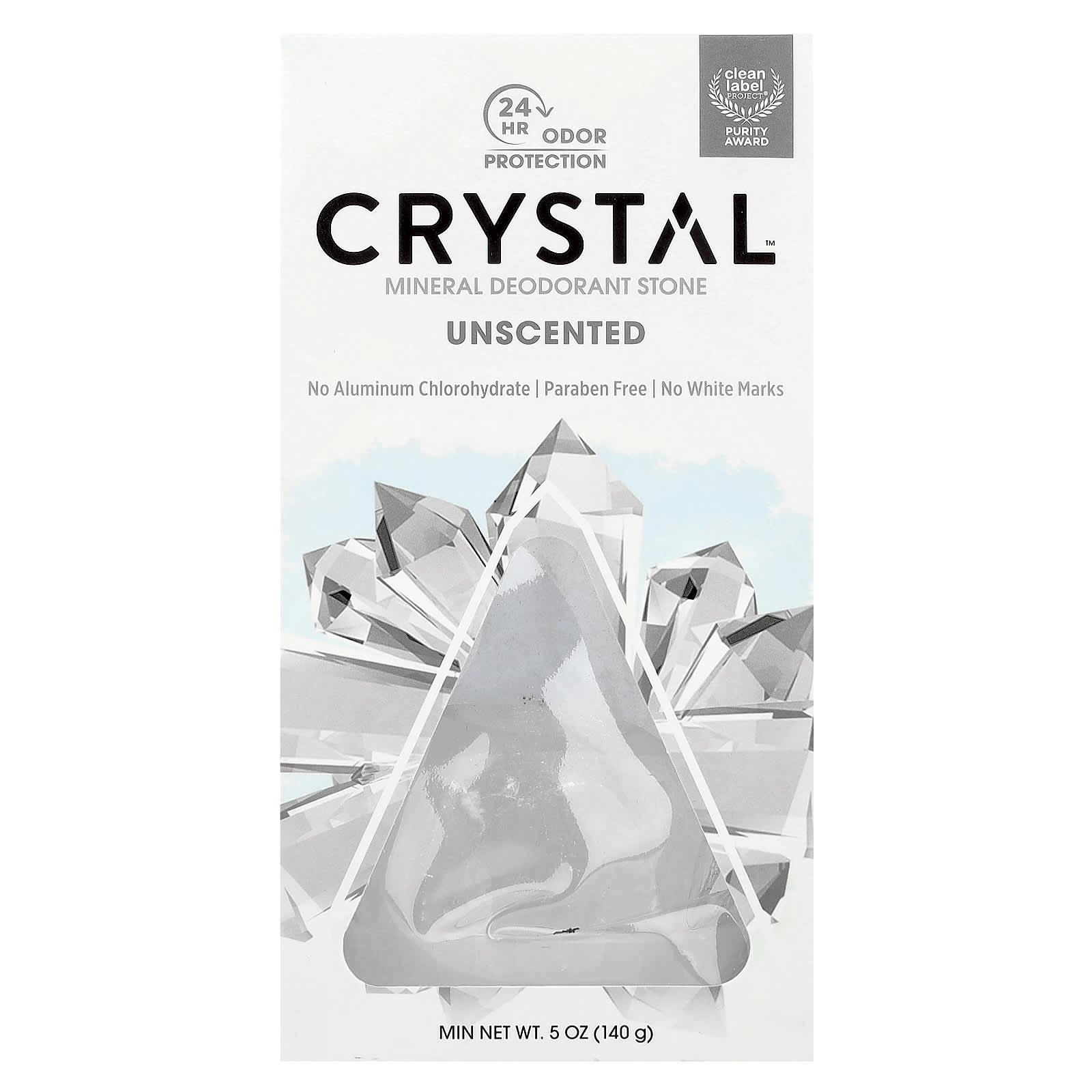 Crystal Mineral Deodorant Stone - Unscented 5 oz (140 g)