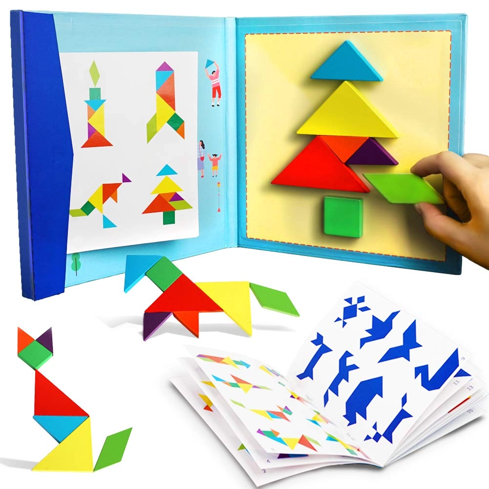Beestech Wooden Tangram Puzzle Book - 3,4,5,6,7,8 Years Old