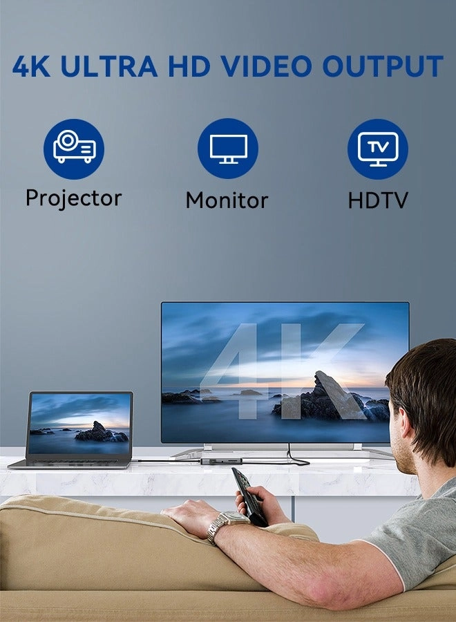 USB Hub - 4K HDMI 100W PD 5Gbps USB 3.0