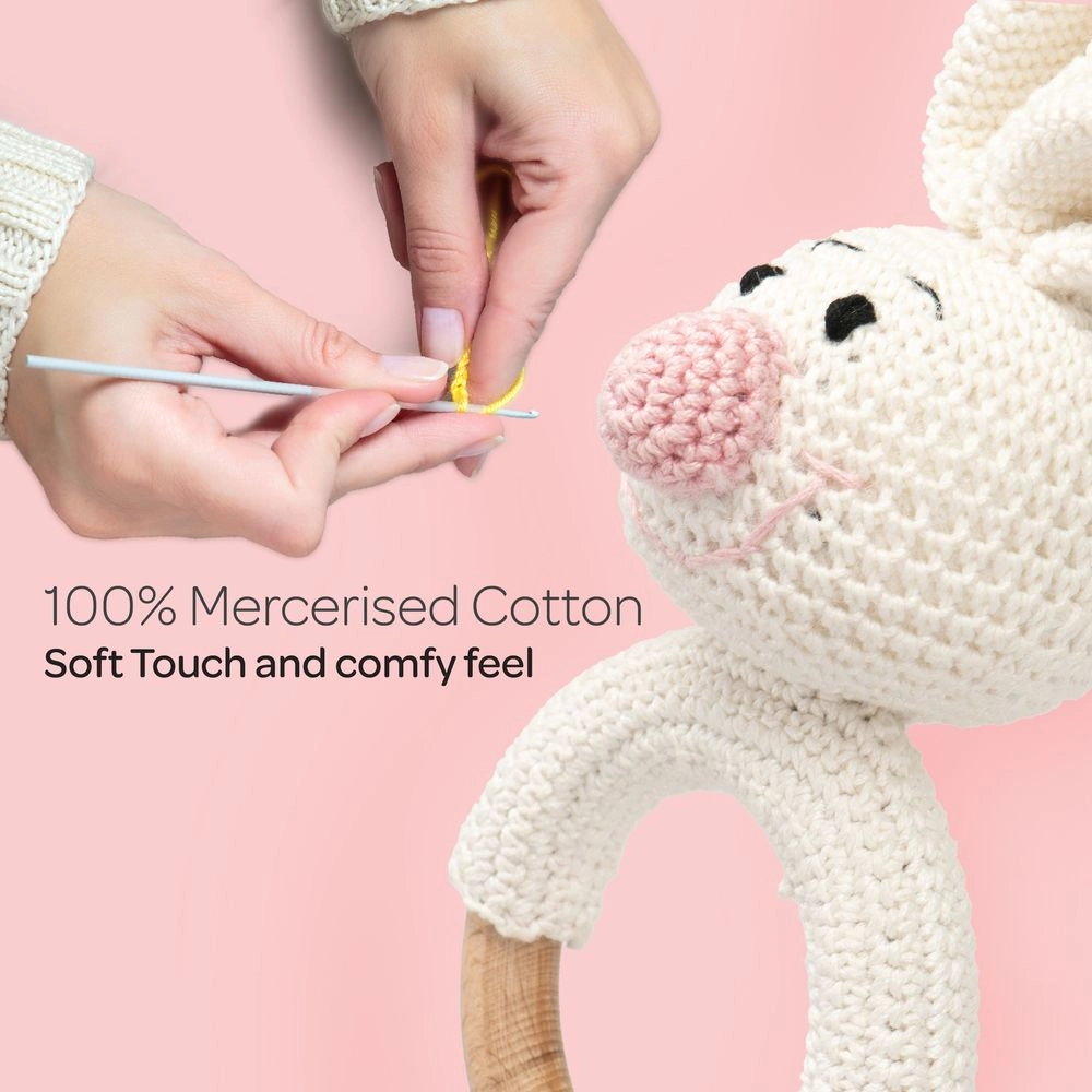 Crochet Ring Rattle Toy - Suitable for 0 month & above premium cotton yarn Tiger