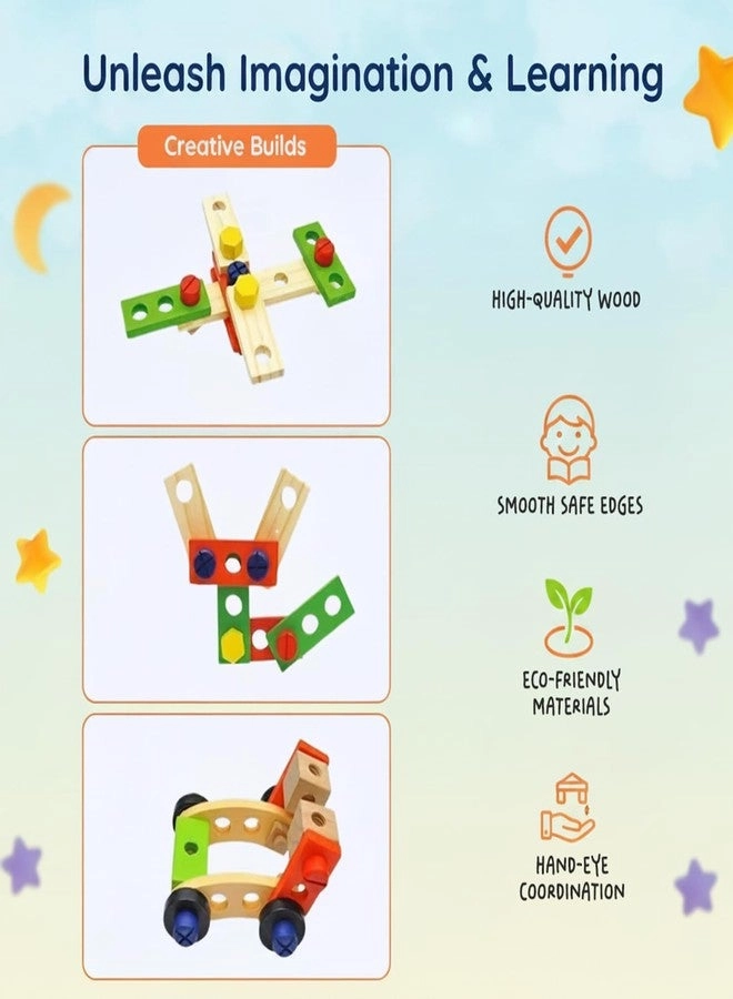 Wooden Tool Box Set - Montessori Pretend Play with Tools