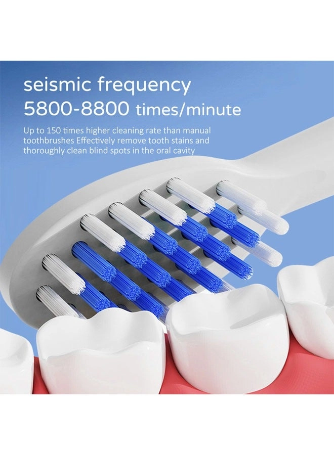 Kids Sonic Electric Toothbrush - USB-C Rechargeable 30s Reminder 4 Brush Heads