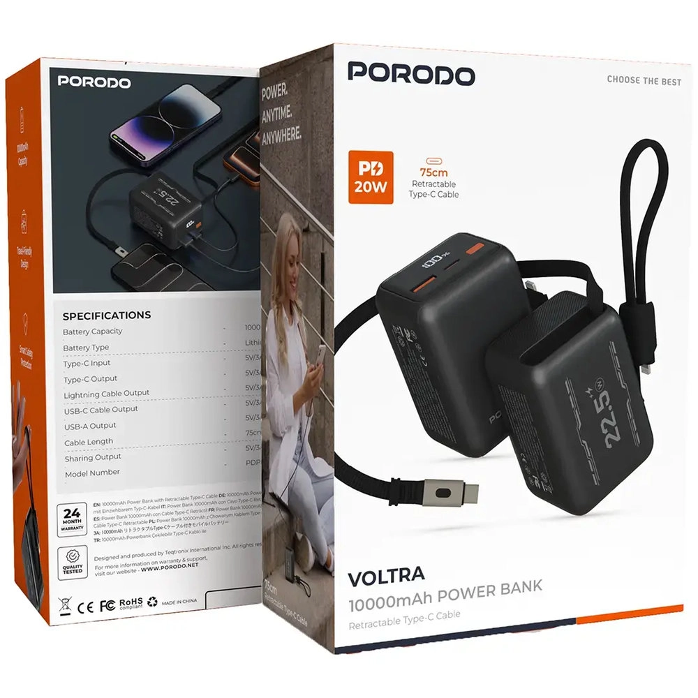 Porodo Voltra - 10000 mAh 20W PD