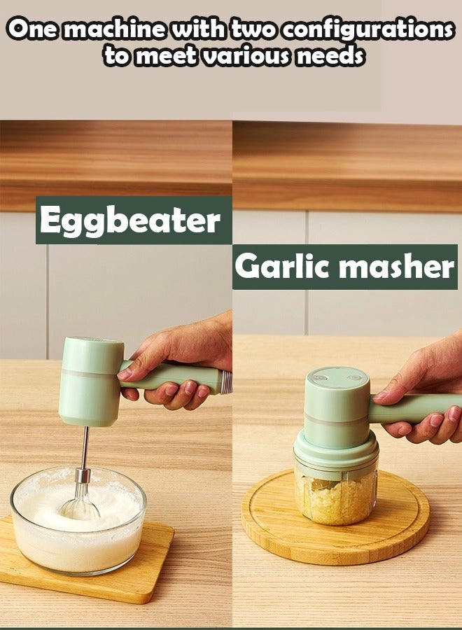 Wireless Electric Egg Beater and Handheld Meat Grinder - 250ml