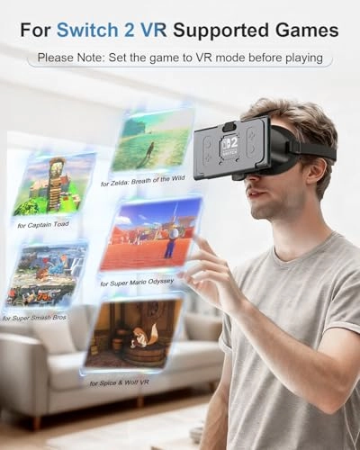 VR Headset for Nintendo Switch 2 - Adjustable HD Lenses Comfortable Head Strap
