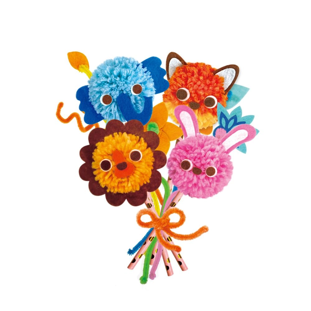 Pom Pom Animal Themed Bouquet Craft Kit