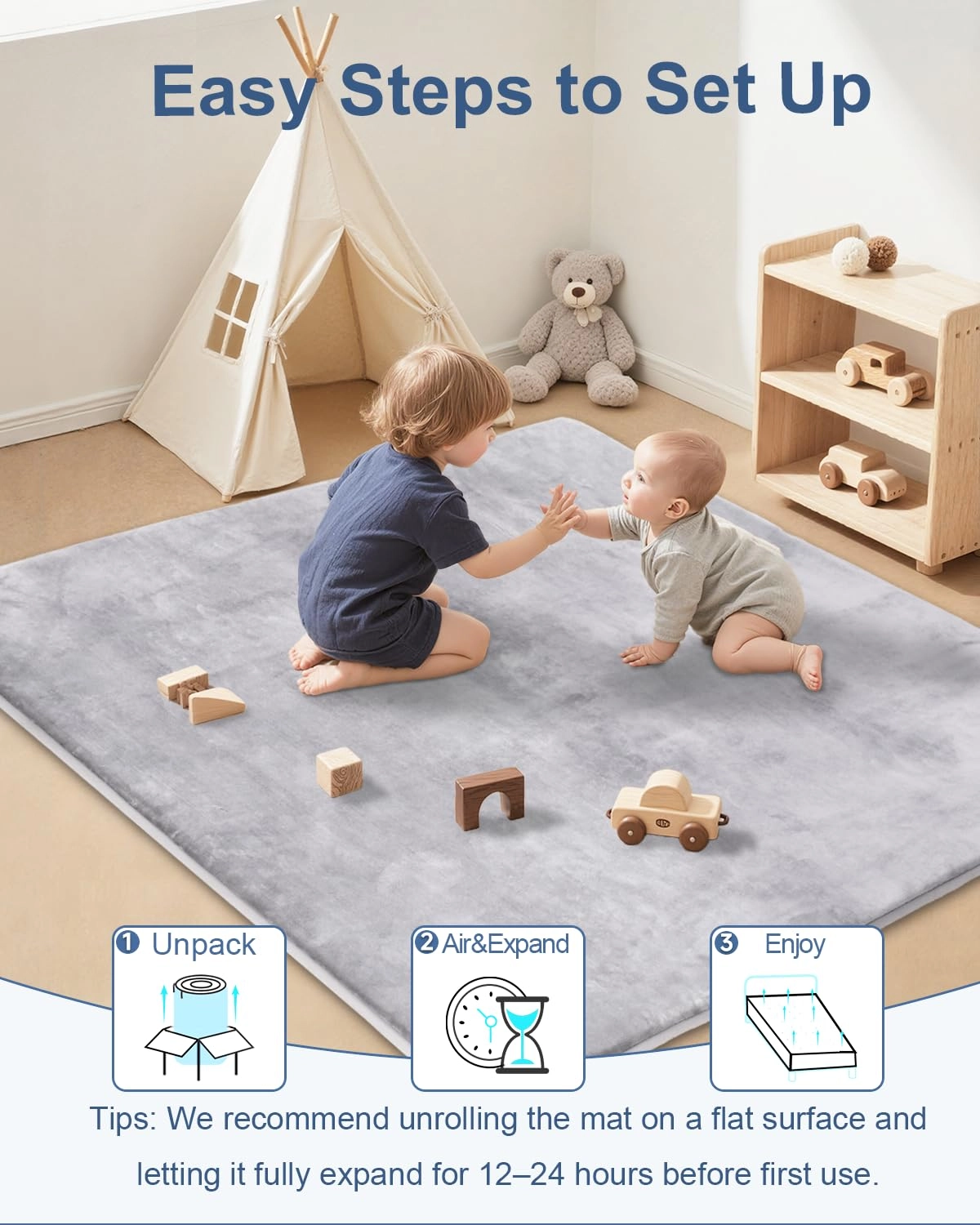 Baby Play Mat - 50x50 Green
