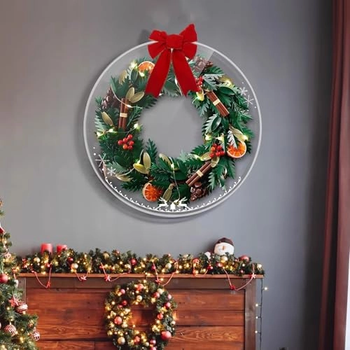 Display box for 10340 Christmas wreath - Acrylic 40 x 40 x 9 cm