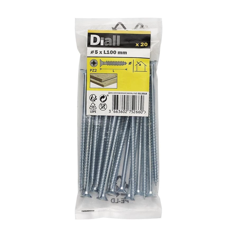 Diall Wood Screw - 100 millimeter 5 millimeter