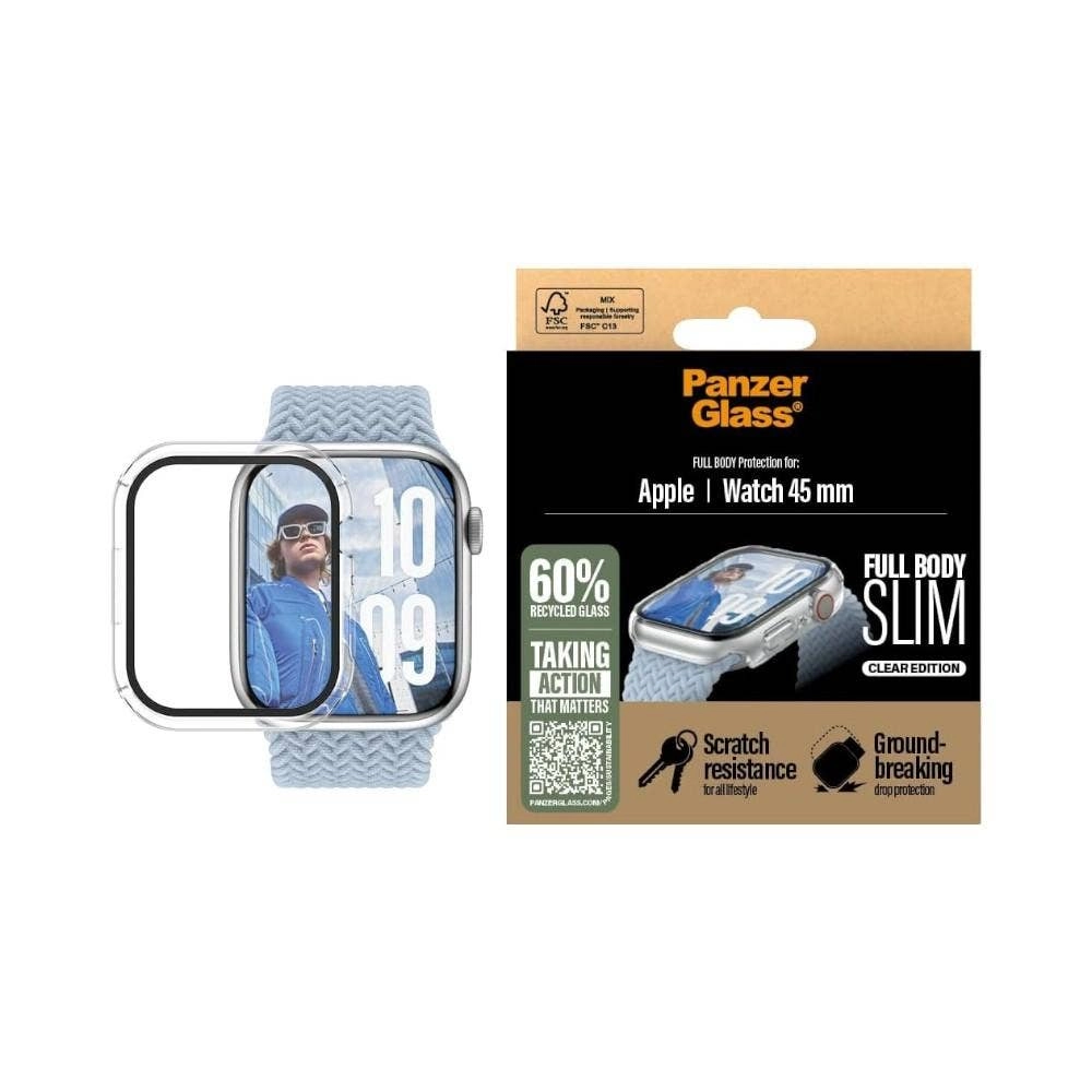 PanzerGlass Glass & Thermoplastic Polyurethane Screen Protector for Apple Watch Series 10 45mm