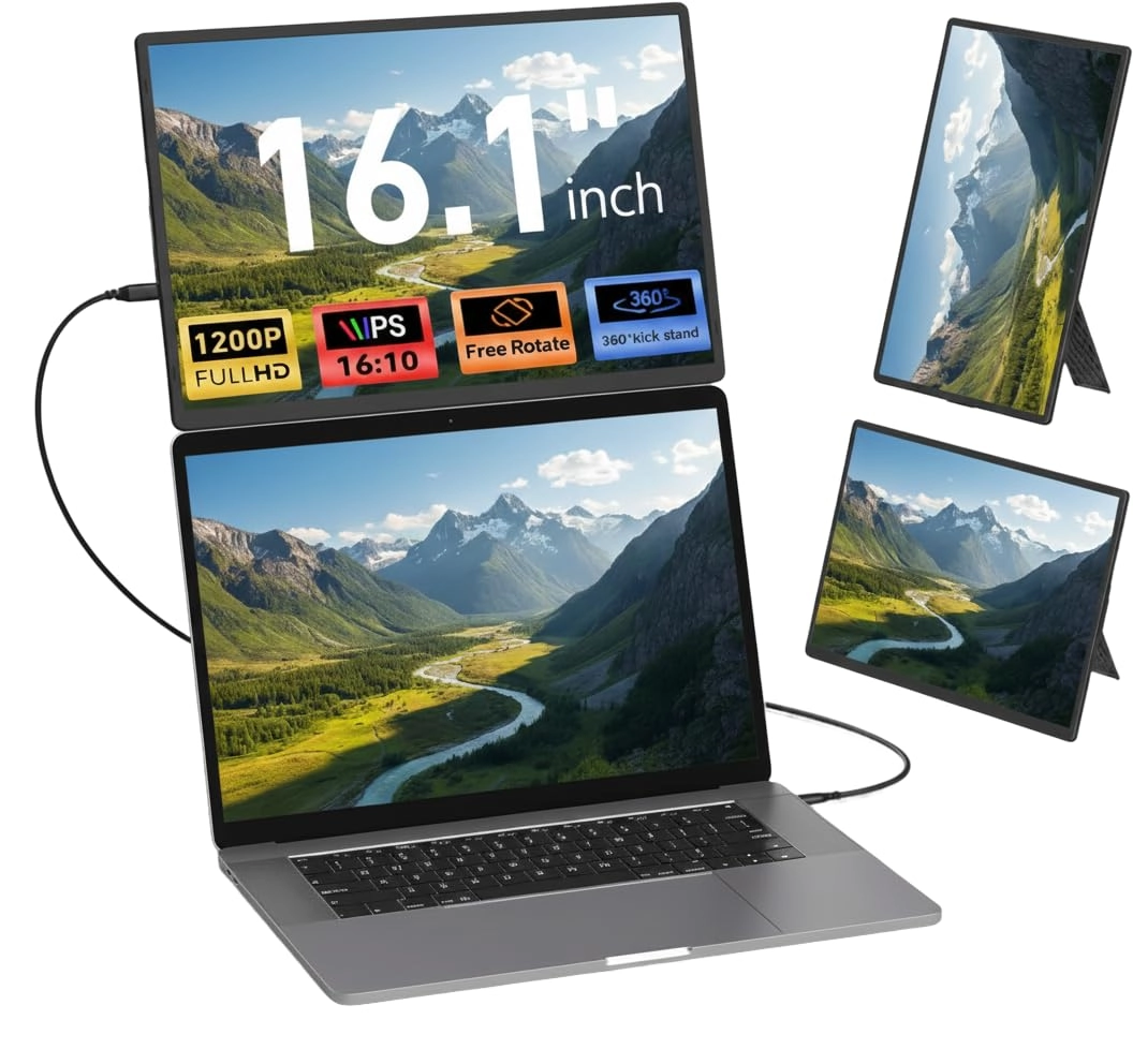 V2COM Portable Laptop Monitor Extender - V2-N2 16.1 Inches 1920 x 1200