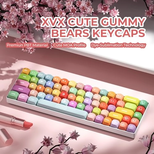 XVX Cute PBT Keycaps - MOA Profile Gummy Bear 141 Keycaps